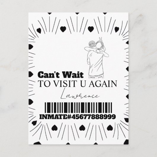刑務所 ラブカード 長距離訪問カップル ポストカード (正面)