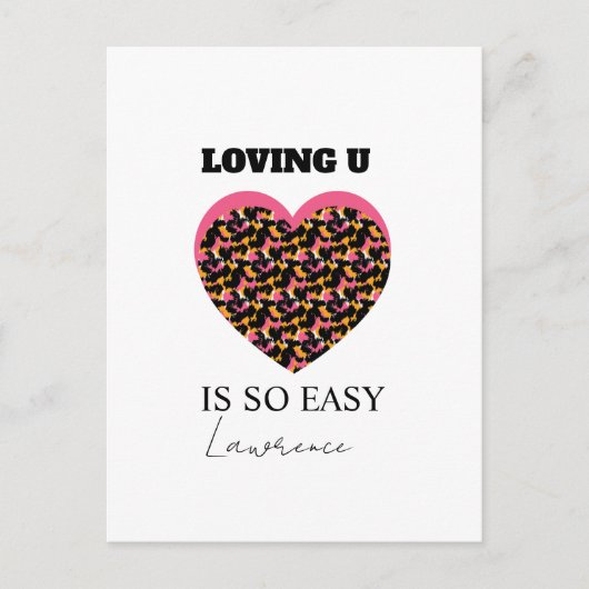 刑務所 長距離 かわいい ハート 愛 ポストカード (正面)