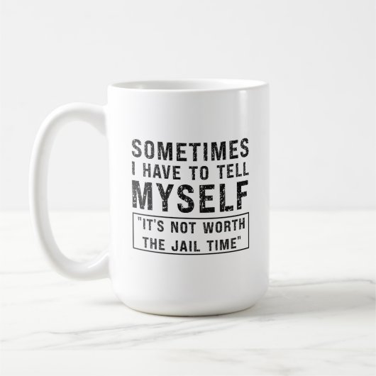 刑期のユーモアことわざの価値はおもしろいない コーヒーマグカップ (左)