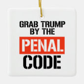 刑法でトランプをつかむ セラミックオーナメント (正面)