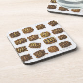 列で整理されるベビーのカメ コースター (左側)