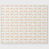 列にかわいらし小さな花を包む紙 ラッピングペーパー (フラット)