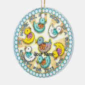 列にアヒルカスタムオーナメント セラミックオーナメント (左)