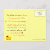 「列にアヒル」シャワーパーソナライズされた招待状 インビテーションポストカード (裏面)