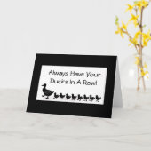 列にカスタマイズ可能なカードでアヒルを作る カード (黄色い花)