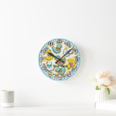 列に並ぶアヒル ラウンド壁時計 (ホーム)