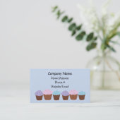 列に並んだカップケーキ 名刺 (スタンド正面)