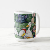 列に並んでアヒルを飼う コーヒーマグカップ (正面右)