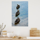 列のアヒル ポスター (キッチン)