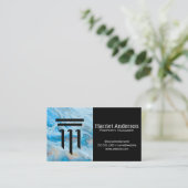 列のロゴ |企業の | |大理石(青) 名刺 (スタンド正面)