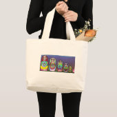 列のロシアのな人形 ラージトートバッグ (正面(商品))
