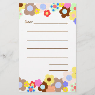 列の空白のキッズノート紙 便箋