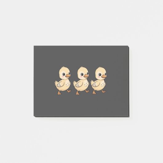 列をなして歩く3羽のあひるの子 - かわいい ポストイット (正面)