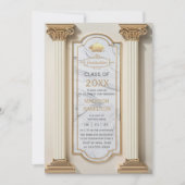 列モダン付き卒業招待状クラシカル 招待状 (正面)