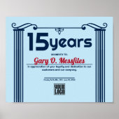 列ユニバーサル従業員記念日の証明書 ポスター (正面)