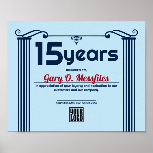 列ユニバーサル従業員記念日の証明書 ポスター (正面)