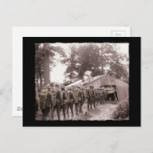列中の軍人が郵便に出る ポストカード (正面/裏面)