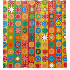 列咲きの花 シャワーカーテン