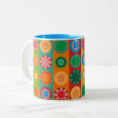 列咲きの花 ツートーンマグカップ (正面左)