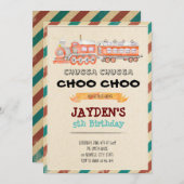 列素朴車誕生日テーマ 招待状 (正面/裏面)