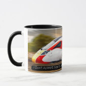 列車おもしろいのマグ常に列車を見ストップて、Yes マグカップ (左)