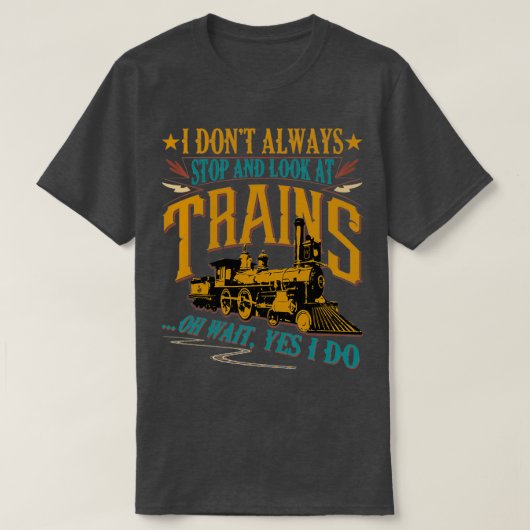 列車おもしろいデザイン機関車 Tシャツ (デザイン正面)