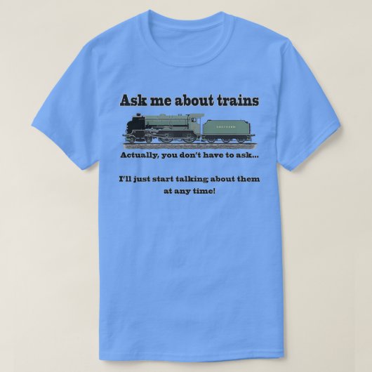 列車おもしろいファン向け Tシャツ (デザイン正面)