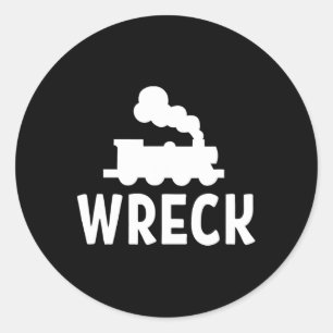 列車おもしろい難破船。皮肉なジョークTee ラウンドシール
