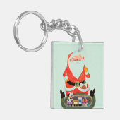 列車が付いているサンタ キーホルダー (正面左)