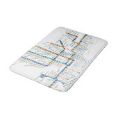 列車が付いているシカゴの地下鉄の地図は色の絞り染めをストップ バスマット (アングル)