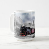 列車が軌道に乗ったクリスマスシーン コーヒーマグカップ (正面左)