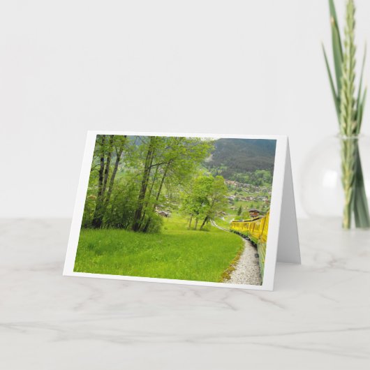 列車でスイスの谷に降りる シーズンカード (正面)