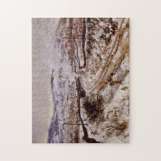 列車で雪にアルゼンチュイルモネファインアート ジグソーパズル (縦)