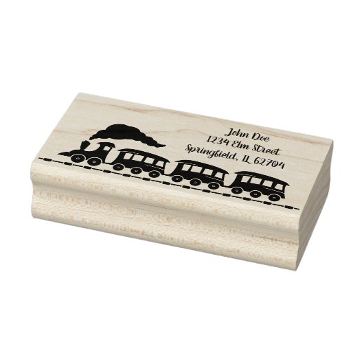 列車とパーソナライズされたの住所を記入しカスタムて ラバースタンプ (スタンプ)