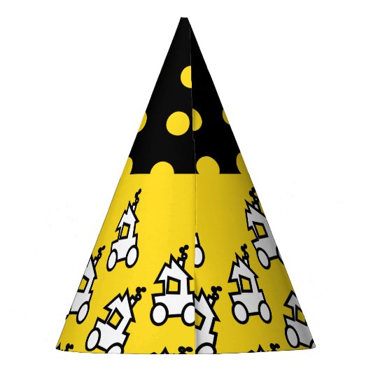 列車と水玉模様誕生日パーティーハット パーティーハット (裏面)