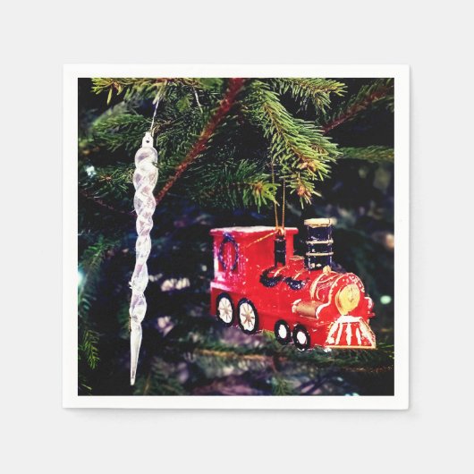 列車と氷の スタンダードカクテルナプキン (正面)