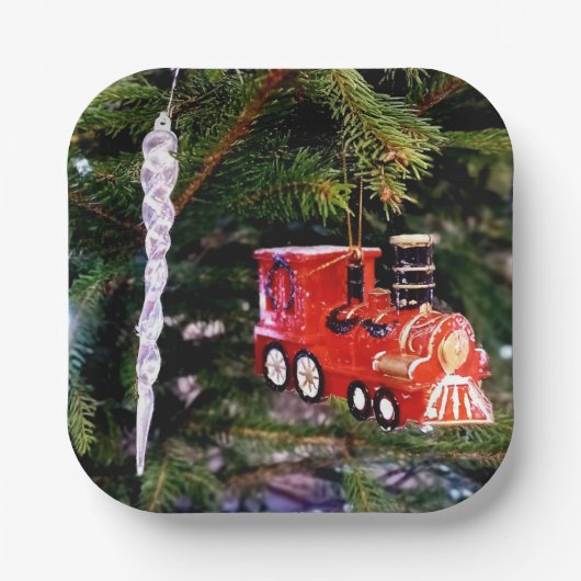 列車と氷柱 ペーパープレート (正面)