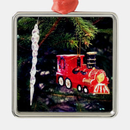 列車と氷柱 メタルオーナメント