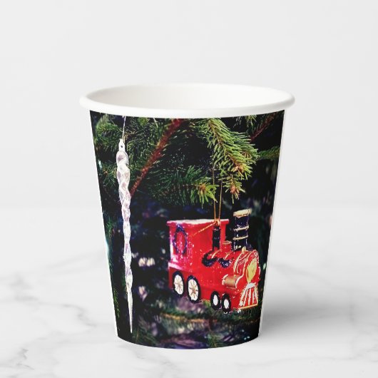 列車と氷柱 紙コップ (正面)