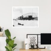 列車と犬アラスカ1916 ポスター (ホームオフィス)