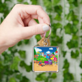 列車と車 キーホルダー (手)