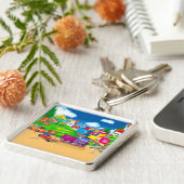 列車と車 キーホルダー (側面)