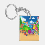 列車と車 キーホルダー (正面左)