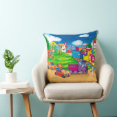 列車と車 クッション (椅子)