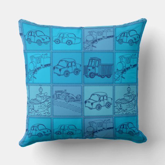 列車と車 クッション (裏面)