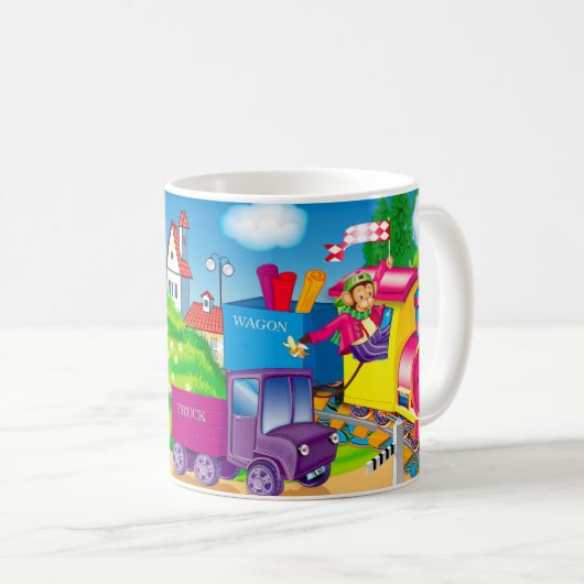 列車と車 コーヒーマグカップ (正面右)