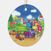 列車と車 セラミックオーナメント (左)