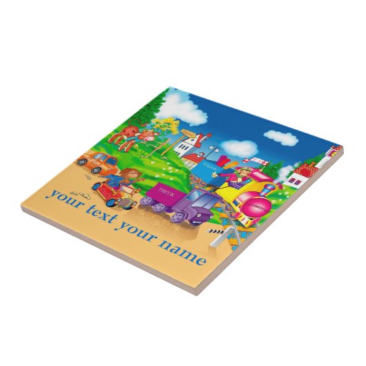 列車と車 タイル (側面)