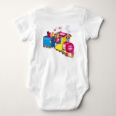 列車と車 ベビーボディスーツ (裏面)