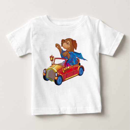列車と車 ベビーTシャツ (正面)